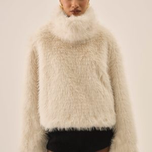 Arctic Faux Fur Pullover — Cream