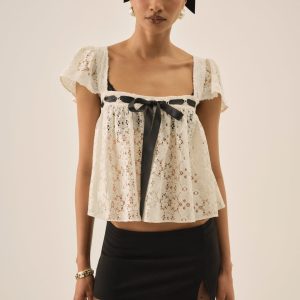 Creampuff Lace Top — Cream