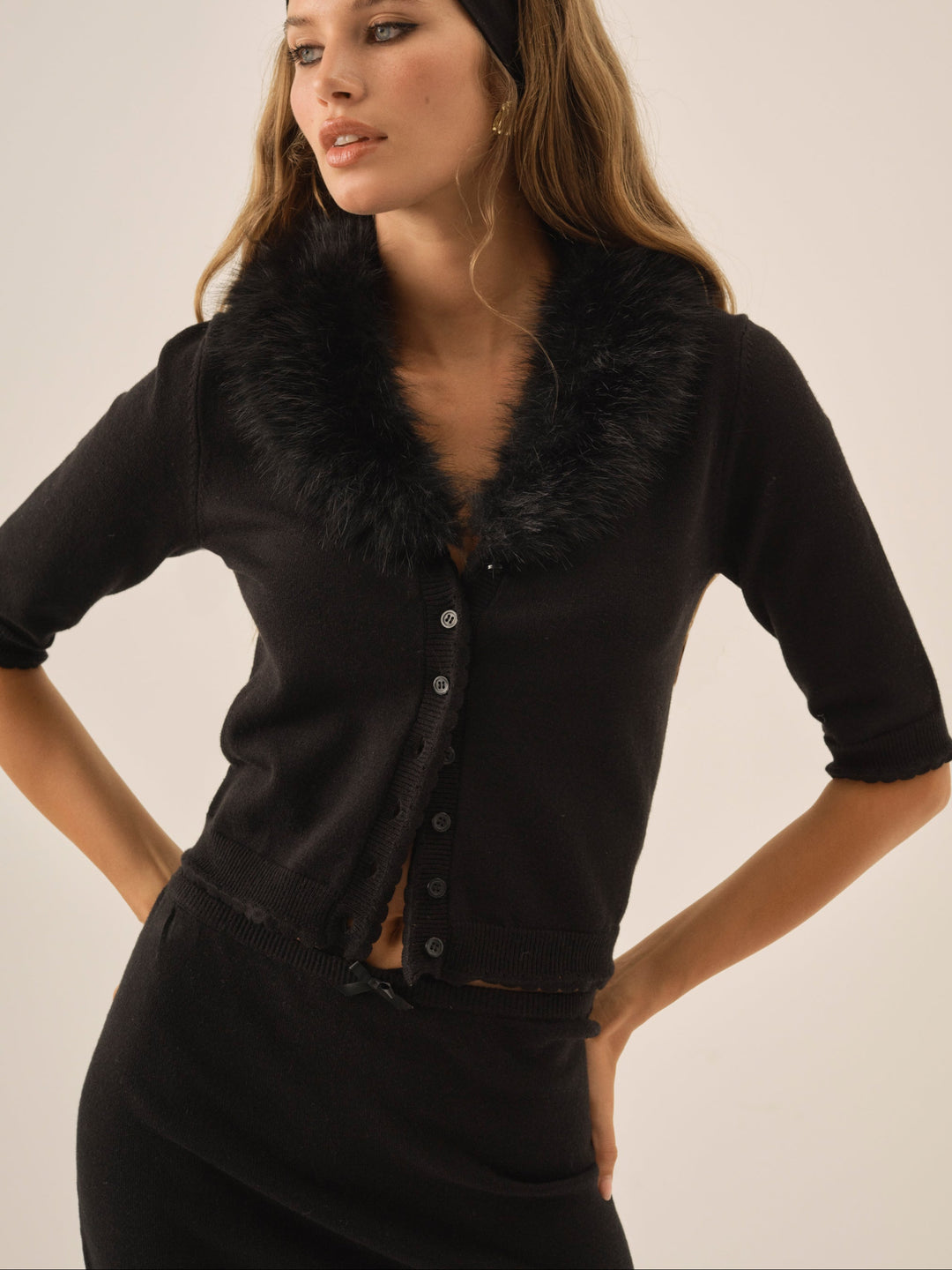 Maura Knit Cardigan — Black - Image 4