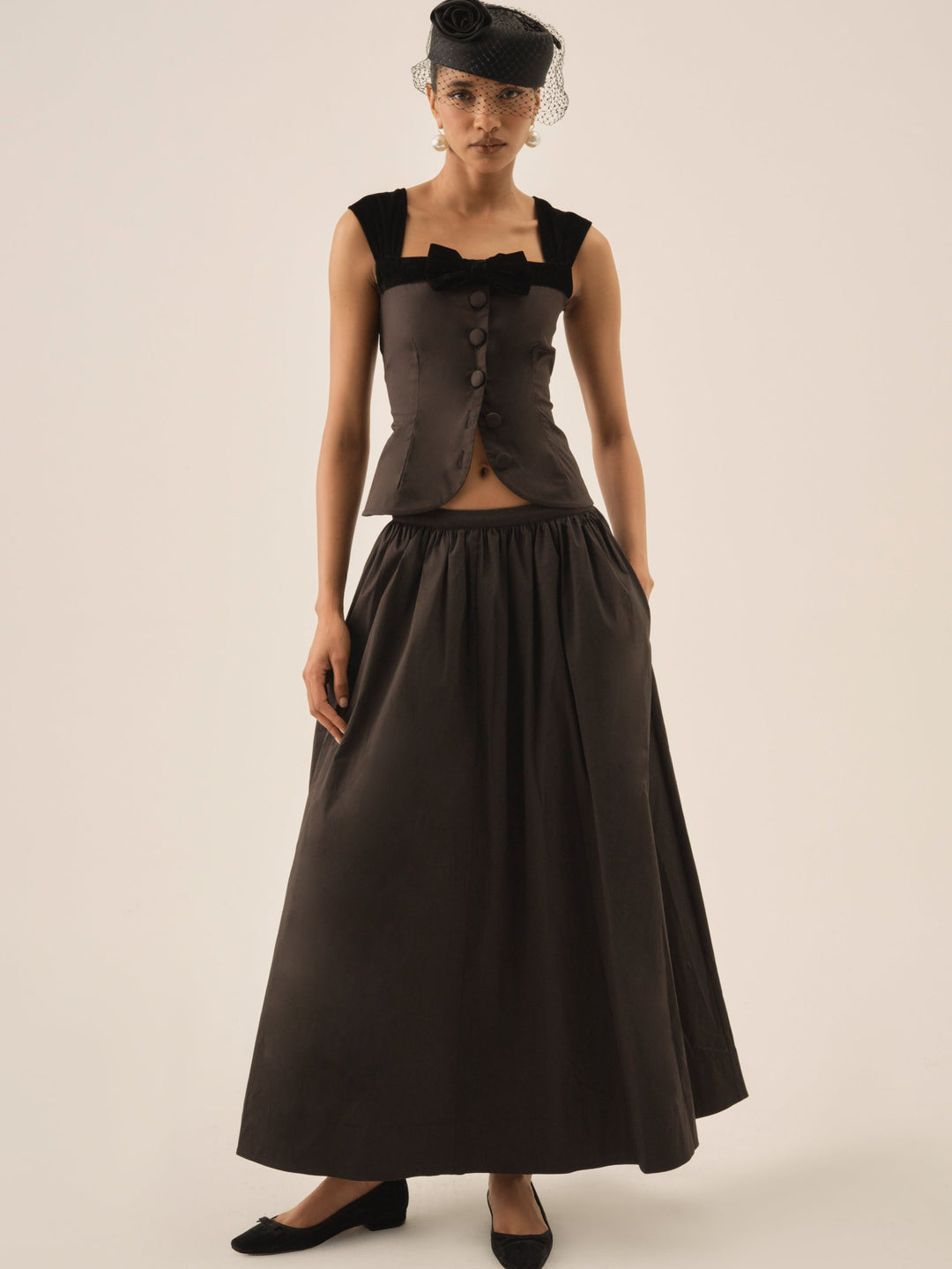 Train Station Poplin Top — Black - Image 3