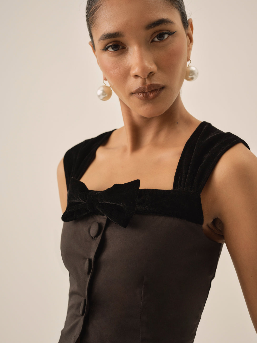 Train Station Poplin Top — Black - Image 4