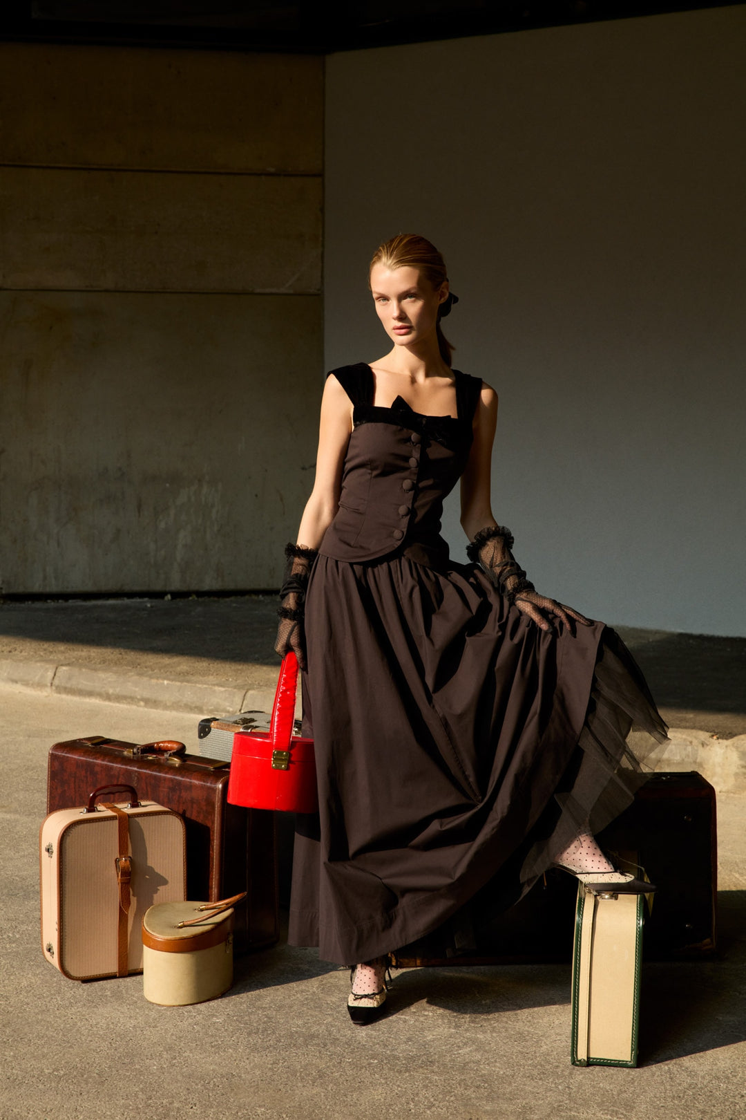 Train Station Poplin Top — Black - Image 5