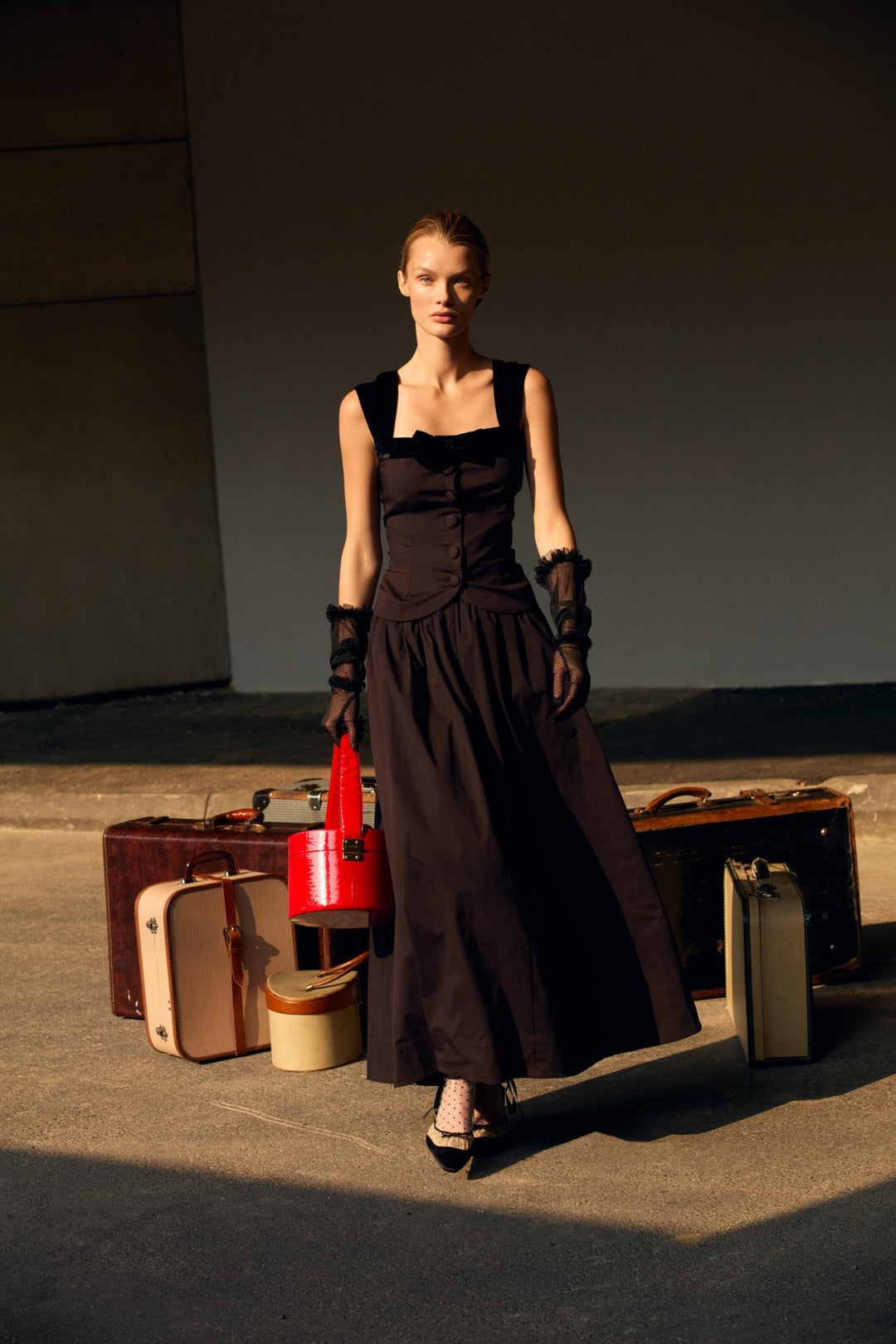 Train Station Poplin Top — Black - Image 6