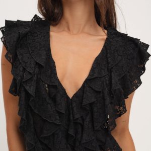 Lucianna Lace Top — Black