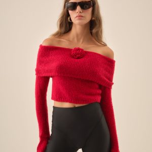 Aspen Knit Top — Red