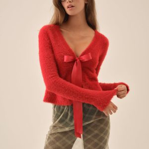 Tayla Knit Cardigan — Red