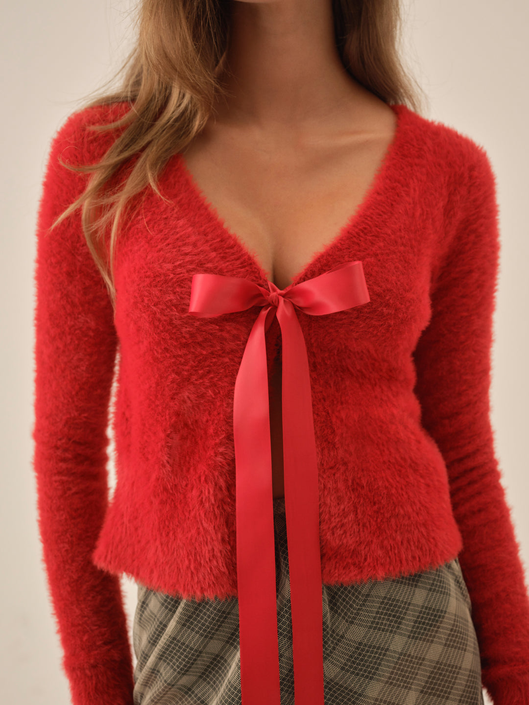 Tayla Knit Cardigan — Red - Image 3