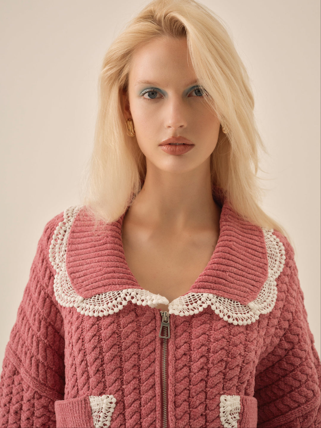 Tierra Knit Jacket — Dusty Rose - Image 3