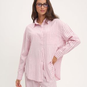 Mindy Button-Down Shirt — Pink