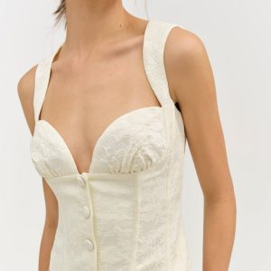 Rosie Jacquard Top — Cream