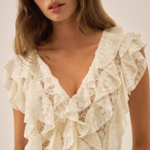 Lucianna Lace Top — Cream