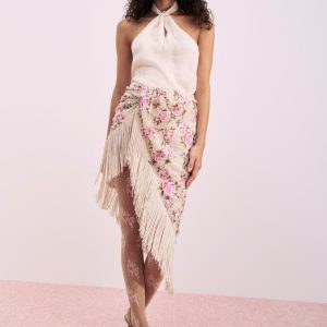 Esme Silk Jacquard Top — Pink