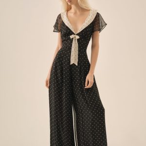Dottie Dot Pantsuit — Black