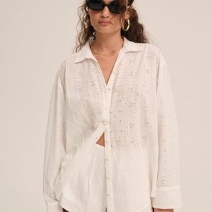 Handkerchief Button-Up Shirt — White