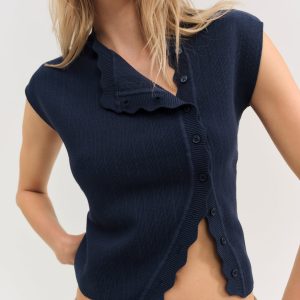 Naomi Knit Top — Navy