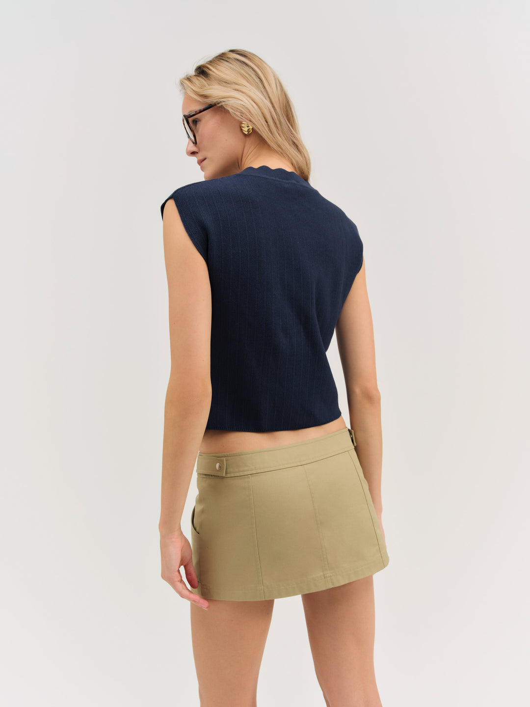 Naomi Knit Top — Navy - Image 3