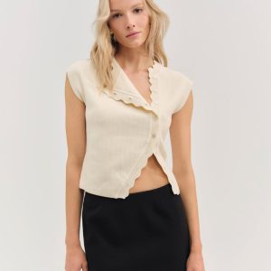 Naomi Knit Top — Cream