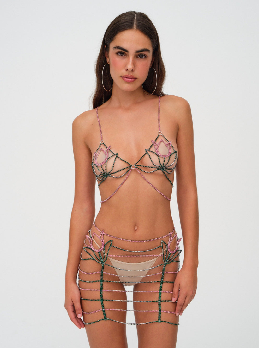 Tulip Rhinestone Bralette — Pink - Image 3