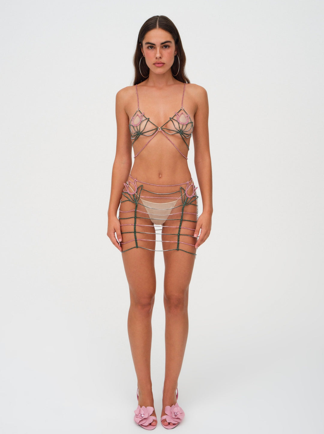 Tulip Rhinestone Bralette — Pink - Image 6