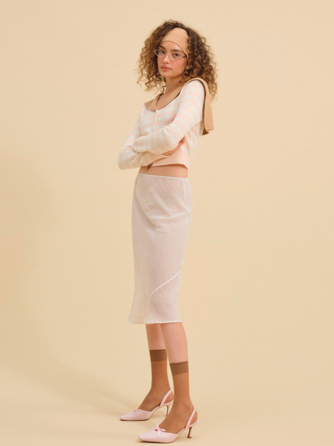 Sophia Stripe Cardigan — Pink - Image 3