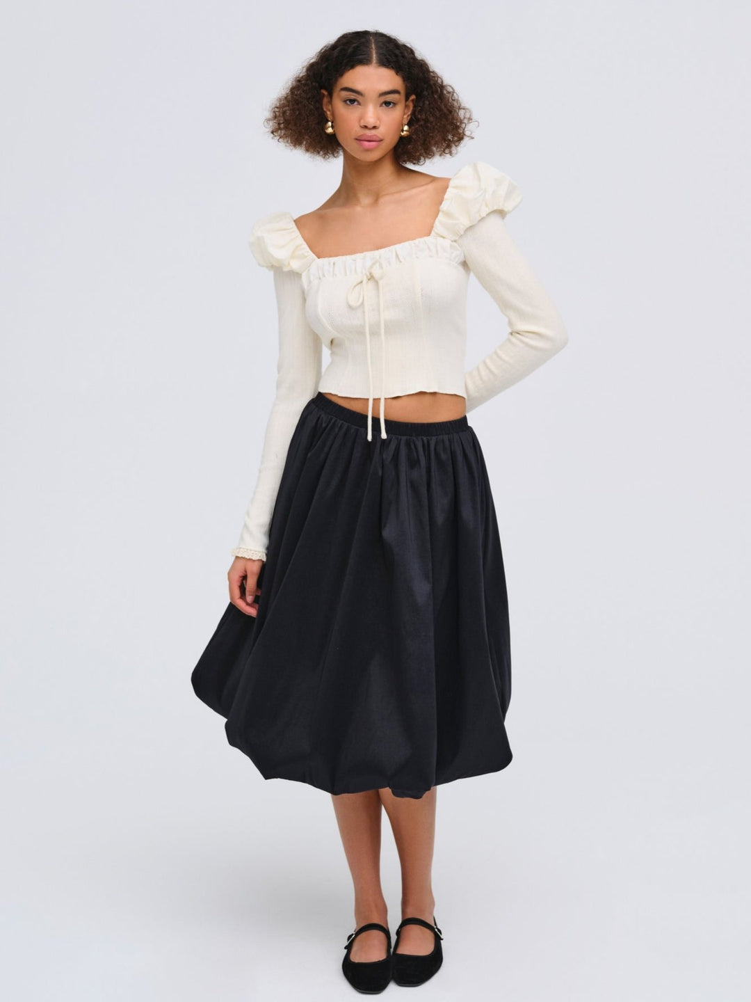Aliyah Pointelle Top — Cream - Image 4