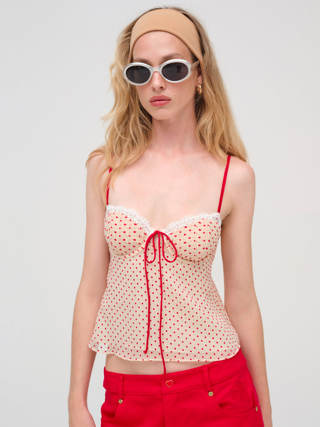 Love Dot Camisole Top — Cream - Image 2