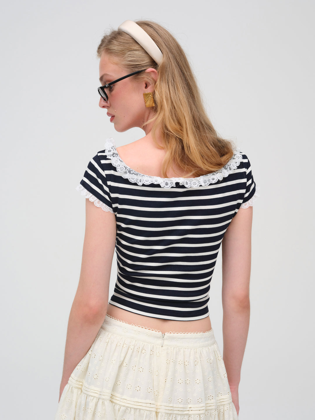 Suzette Stripe Top — Black - Image 2