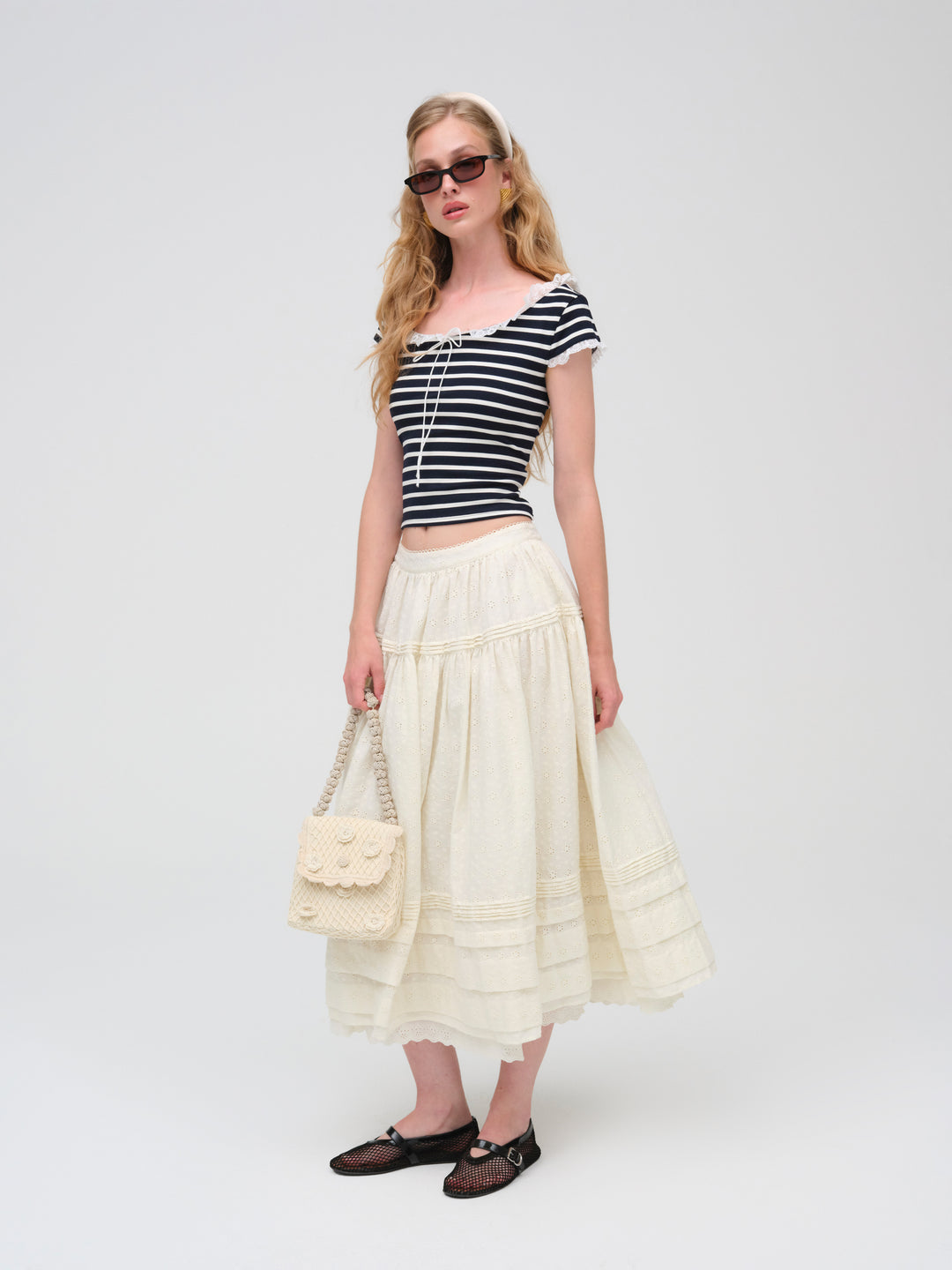 Suzette Stripe Top — Black - Image 3