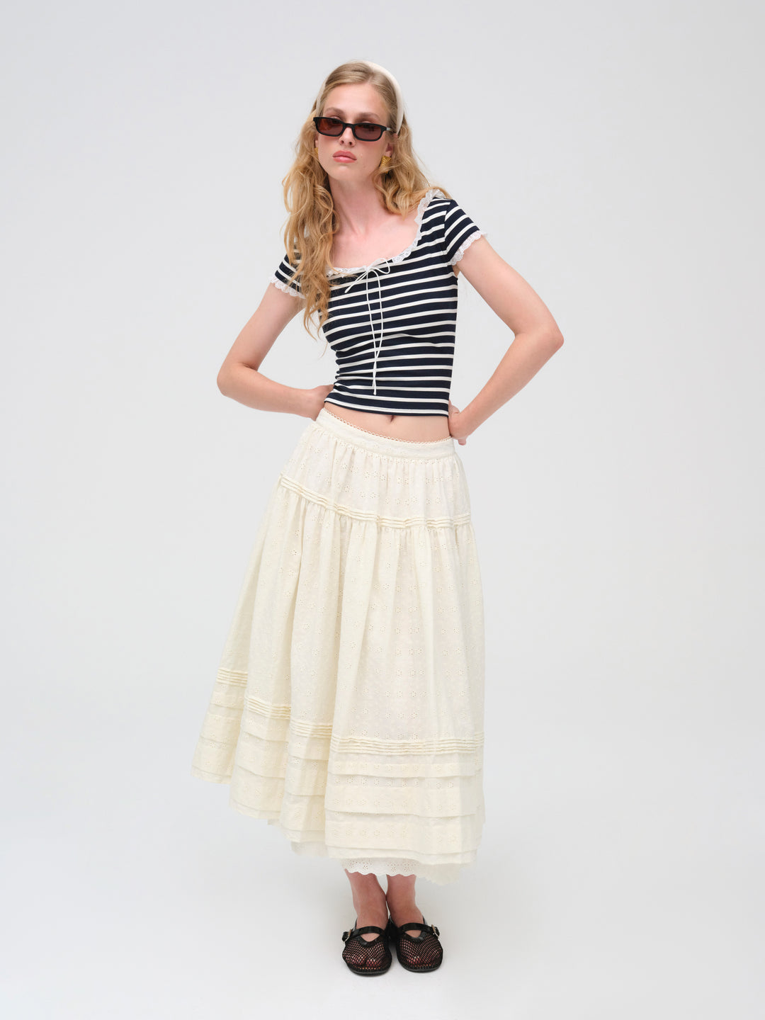 Suzette Stripe Top — Black - Image 4