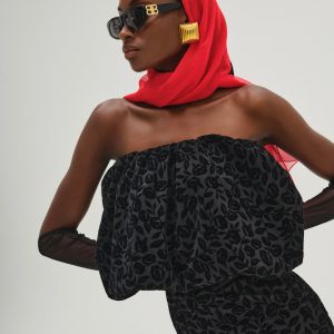 Midnight Velvet Bubble Top — Black