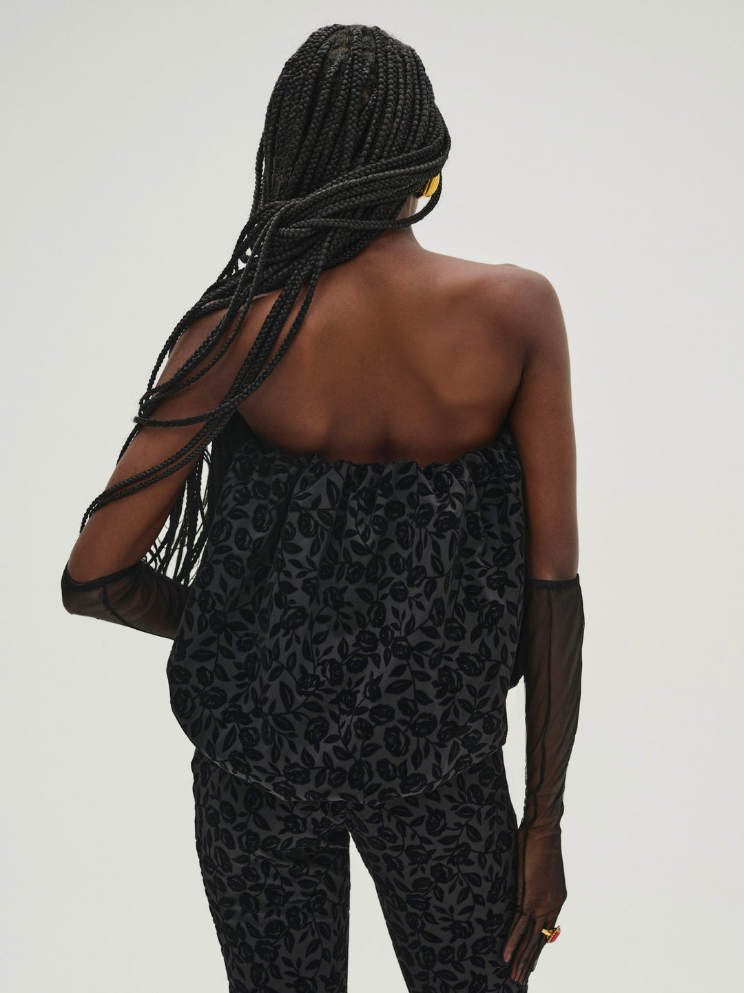 Midnight Velvet Bubble Top — Black - Image 2