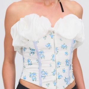 Evelyn Corset Top — Blue