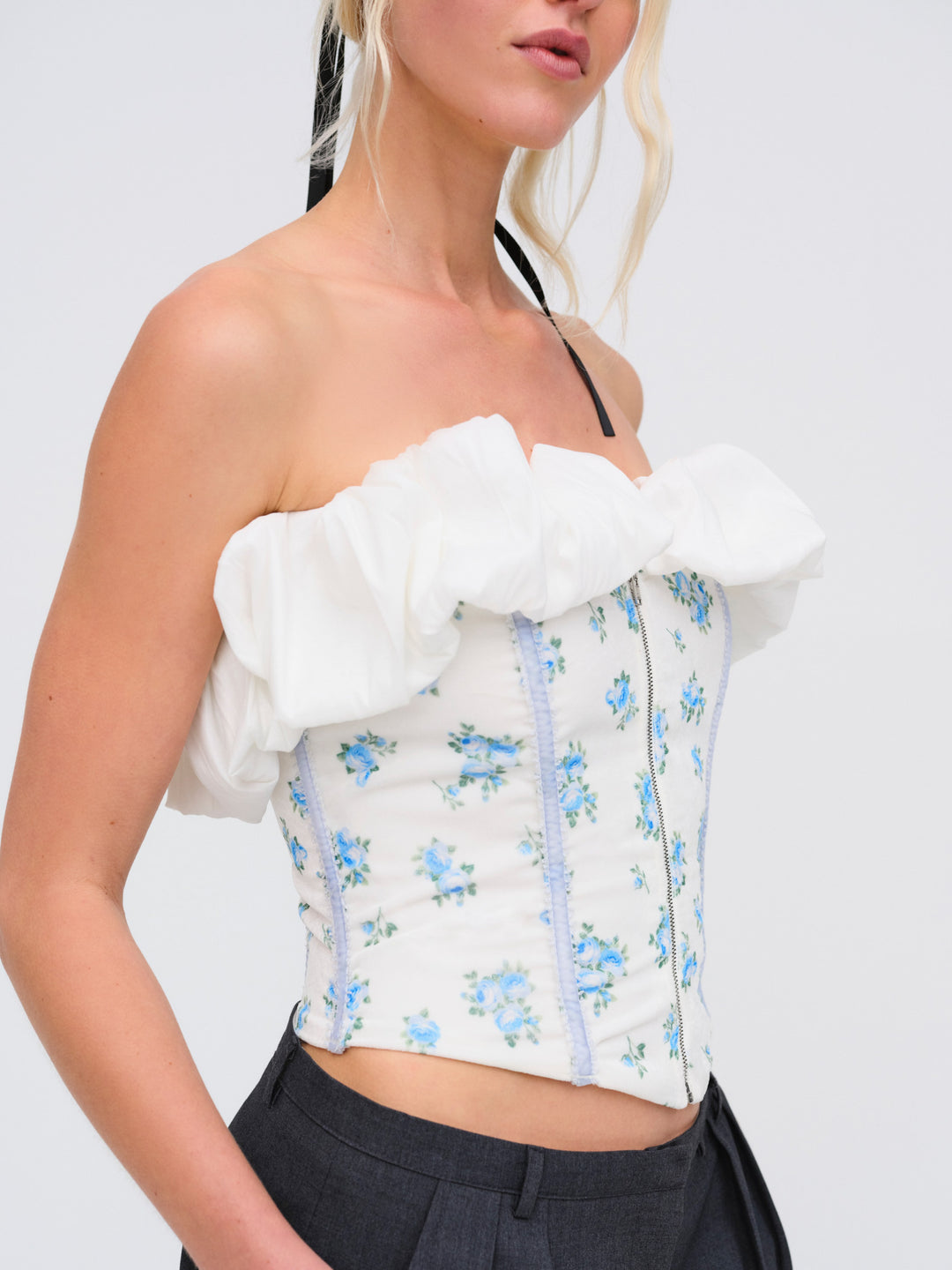 Evelyn Corset Top — Blue - Image 2