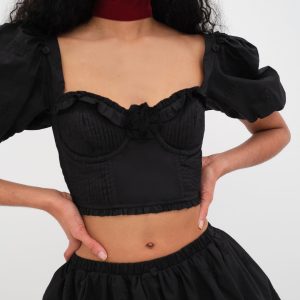 Maye Crop Top — Black