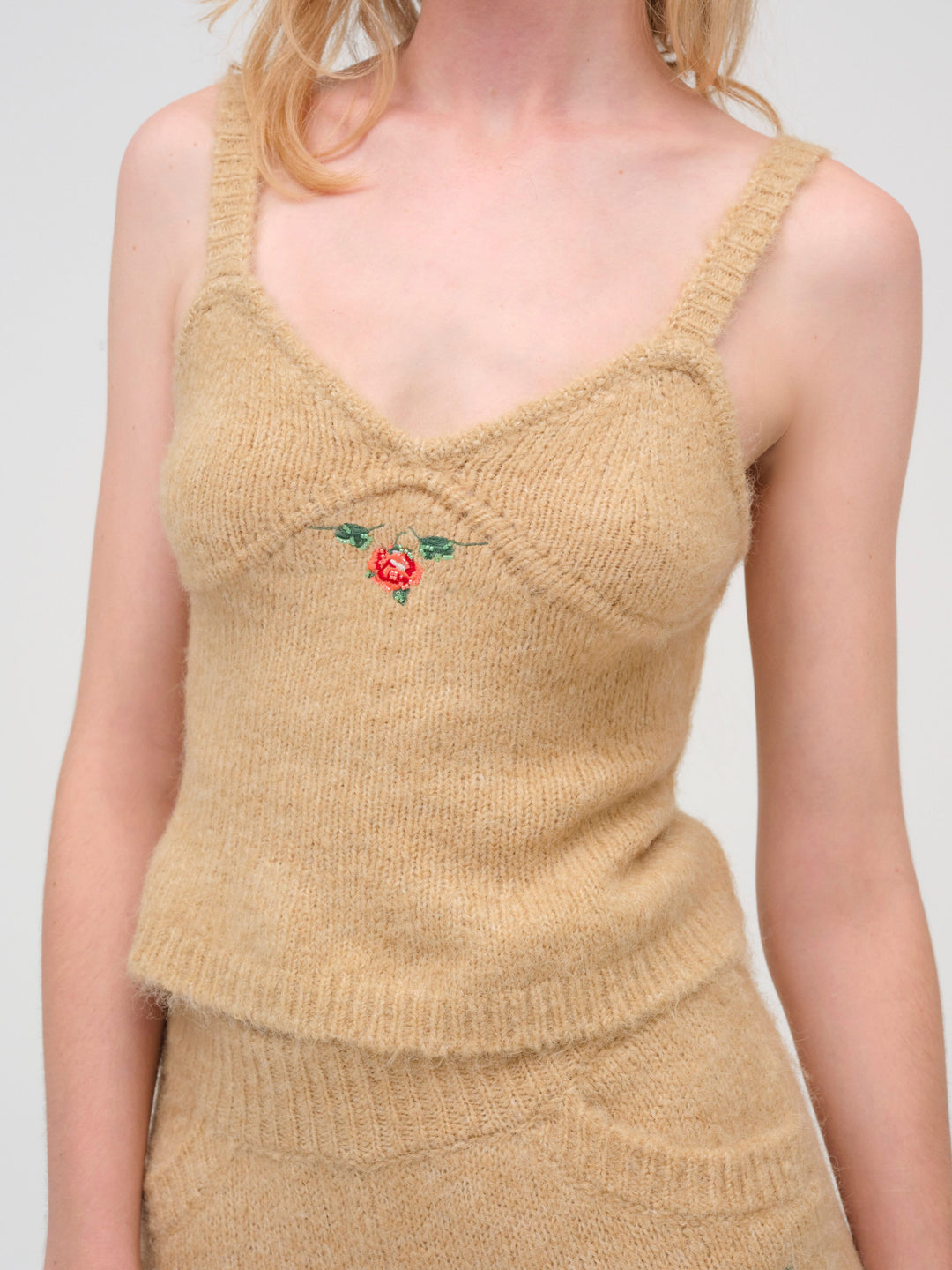 Grans Beaded Knit Tank — Tan - Image 3