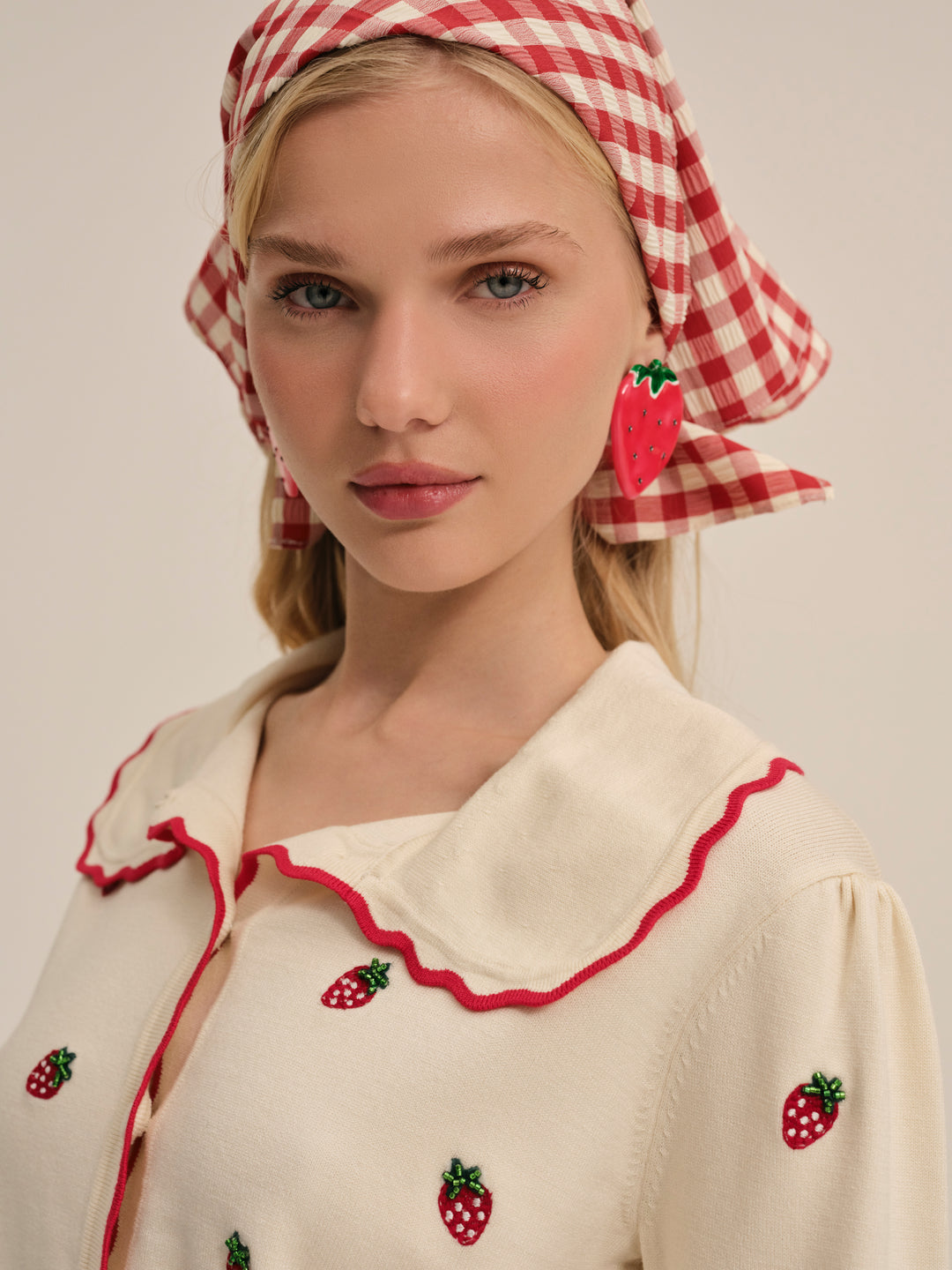 Strawberry Jam Cardigan — Cream - Image 3
