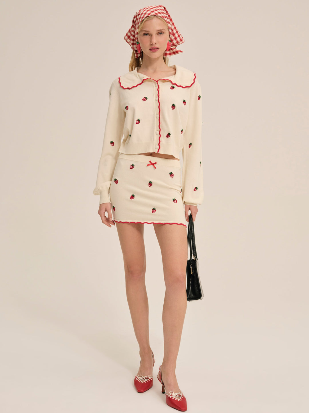 Strawberry Jam Cardigan — Cream - Image 4