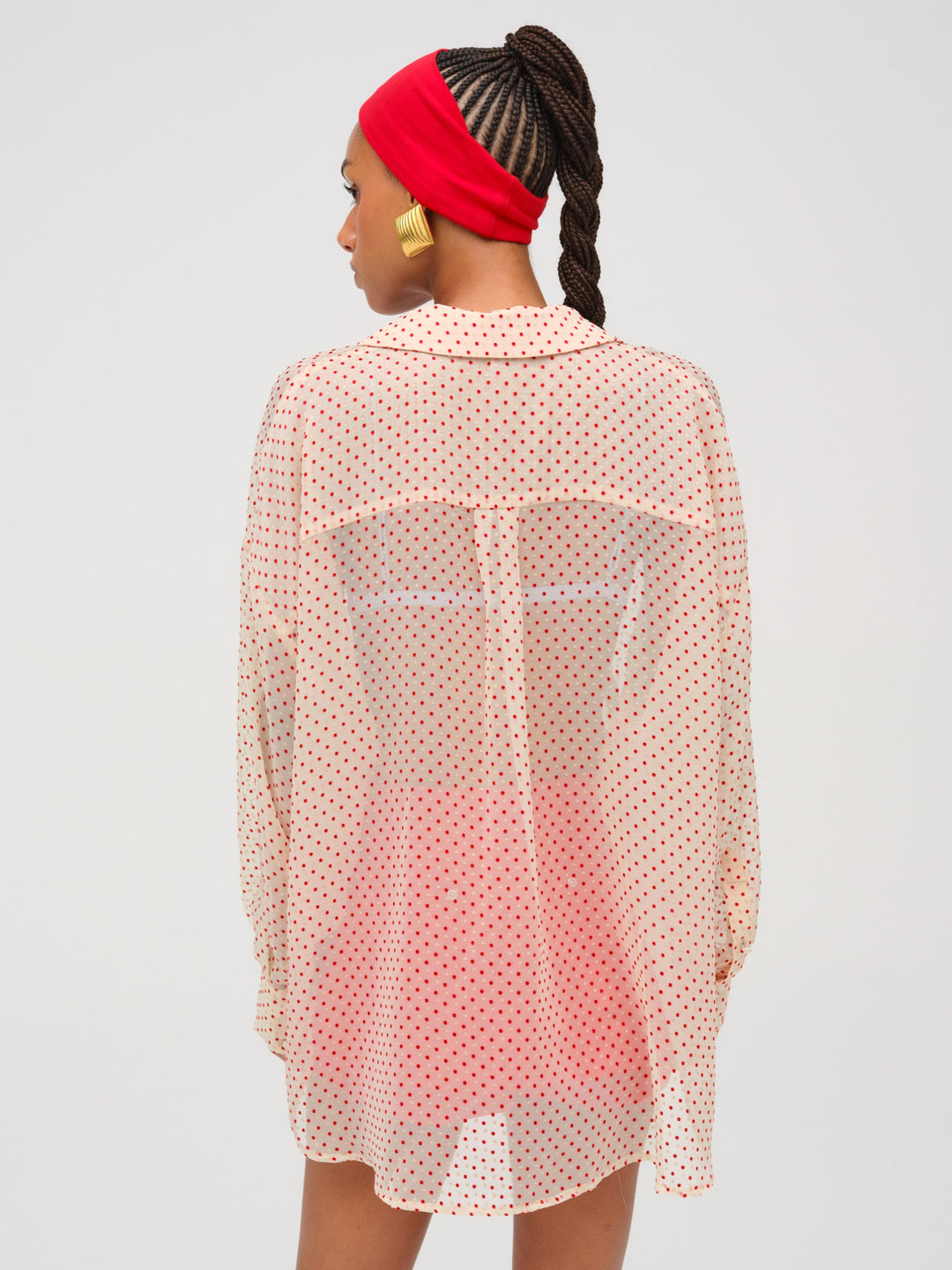 Love Dot Button-Up Top — Cream - Image 3