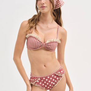 Dolly Dot Bikini Bottom — Red