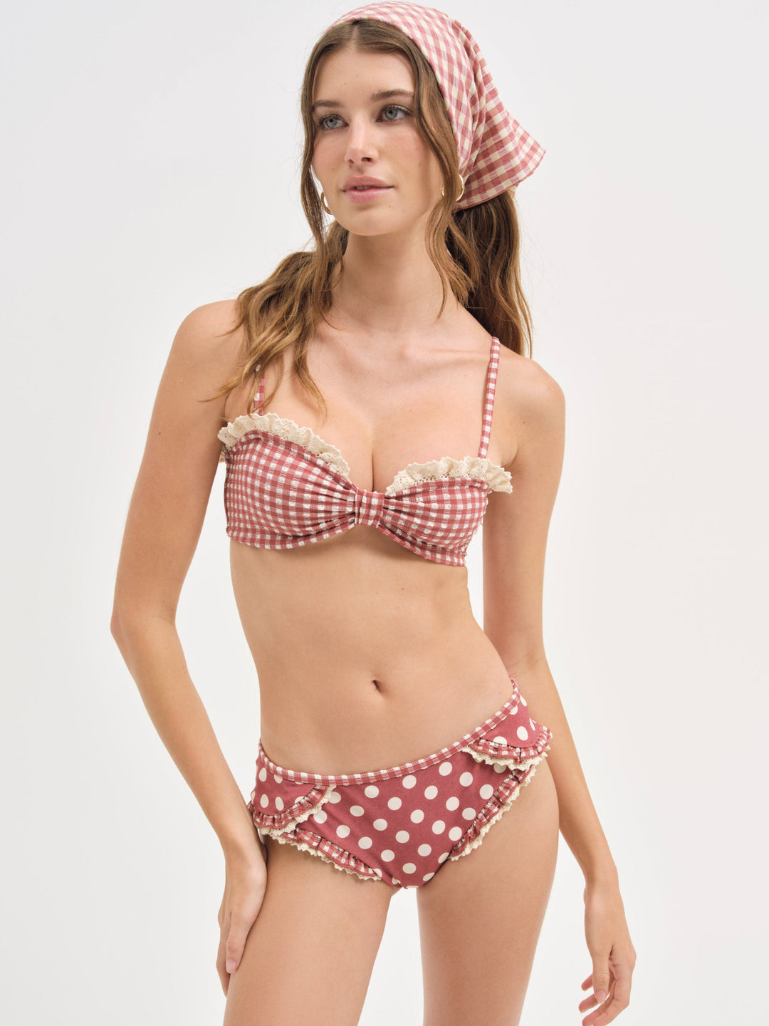 Dolly Dot Bikini Bottom — Red