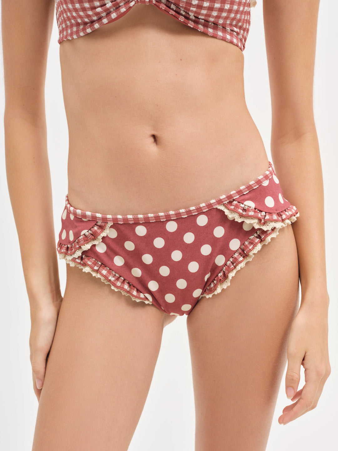 Dolly Dot Bikini Bottom — Red - Image 3