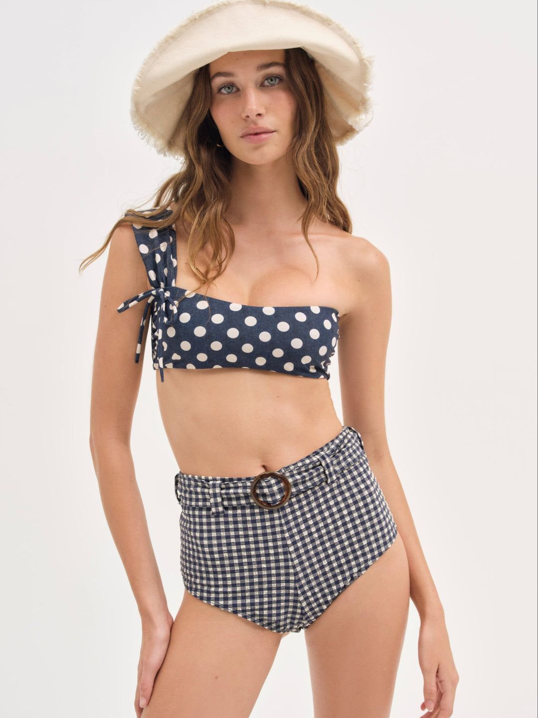 Gingham Swim Short — Blue