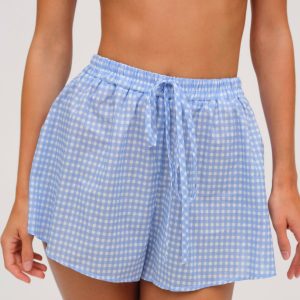 Gingham Shorts — Blue