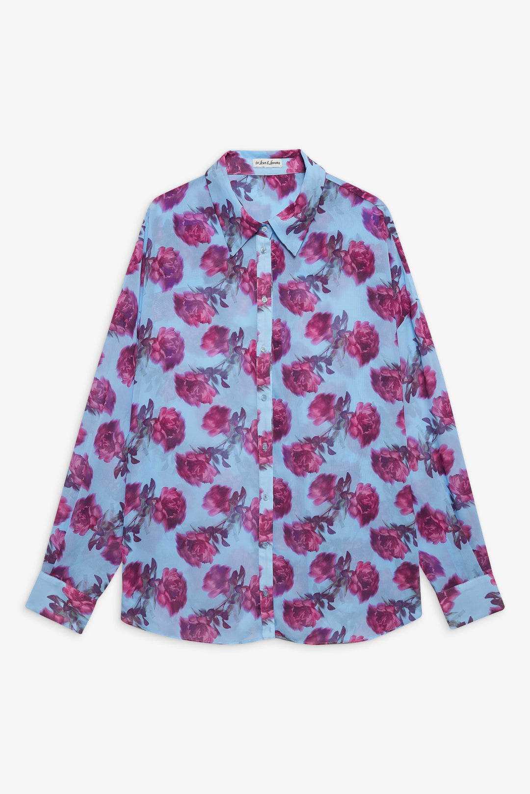 Floral Stems Button-Down Top — Blue - Image 6