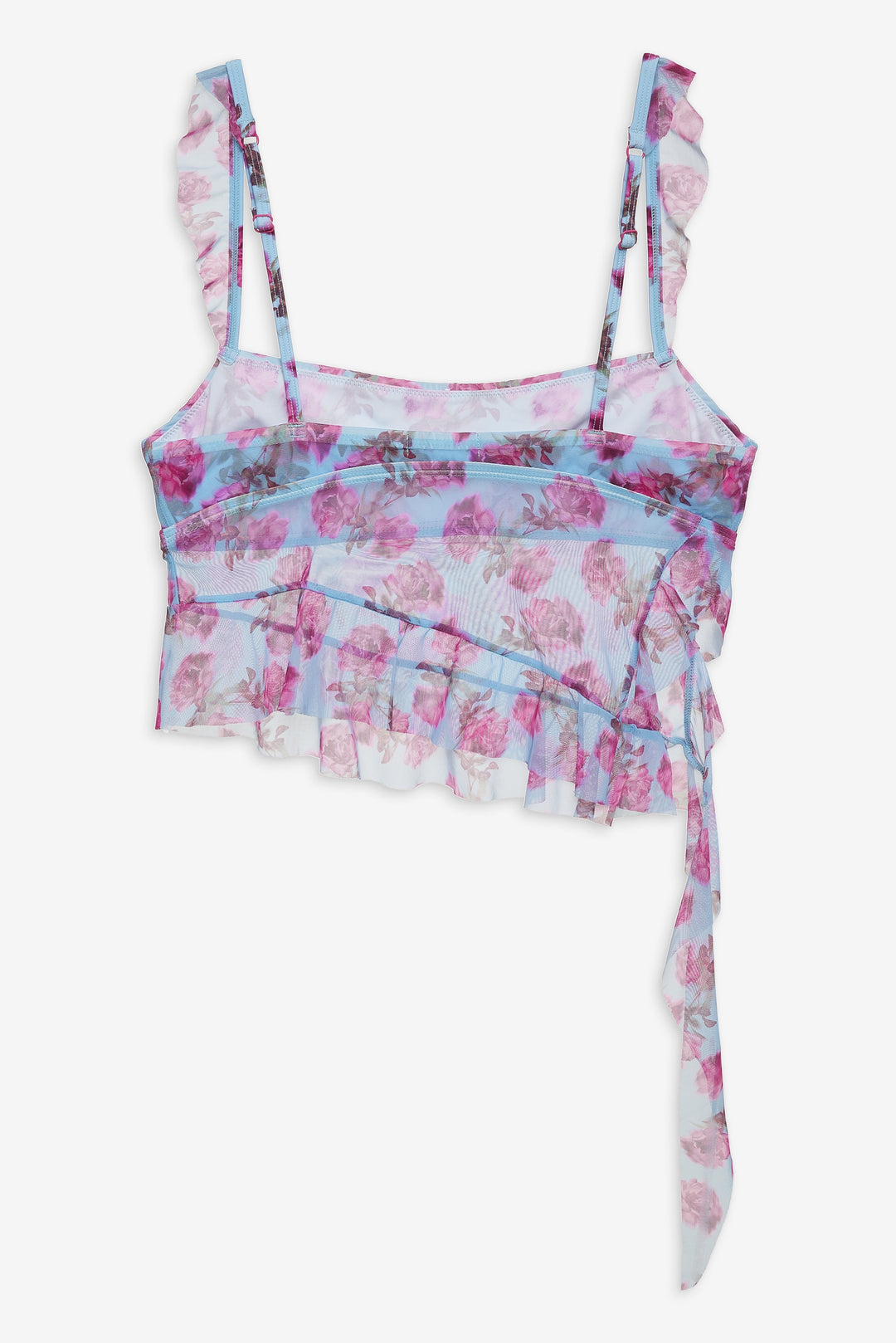 Floral Stems Ruffle Tankini — Blue - Image 7