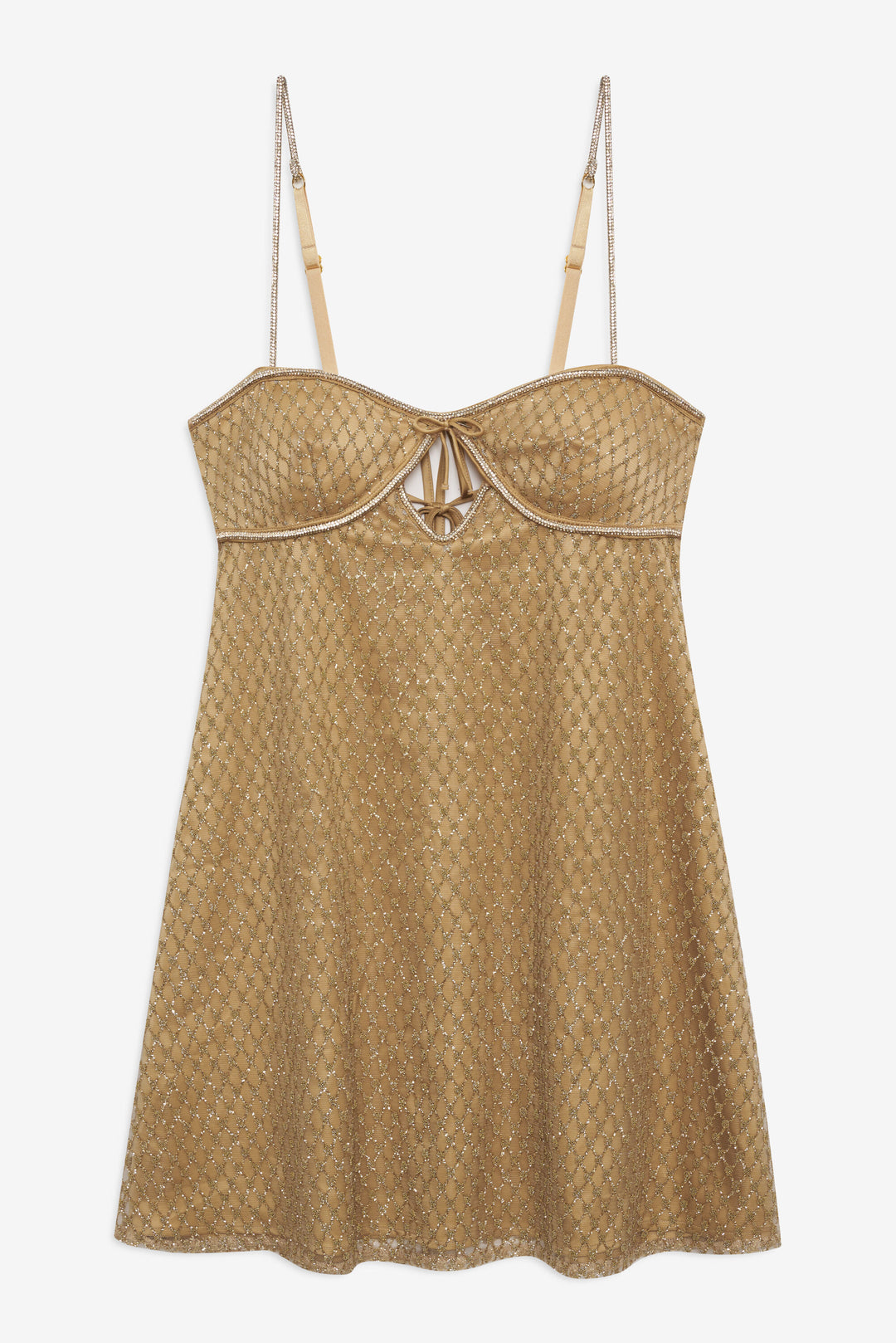 Glitter Slip Dress — Gold - Image 5