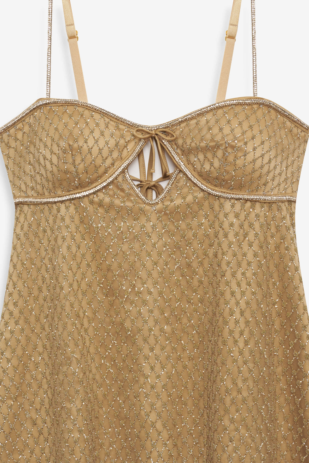 Glitter Slip Dress — Gold - Image 6