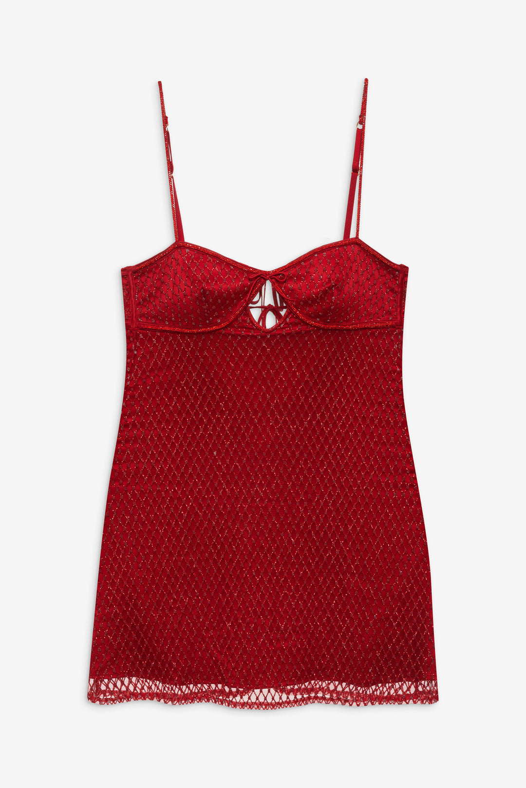 Glitter Slip Dress — Red - Image 5