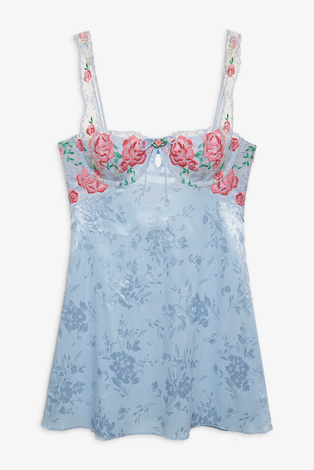 Vintage Rose Eyelet Slip — Blue - Image 5