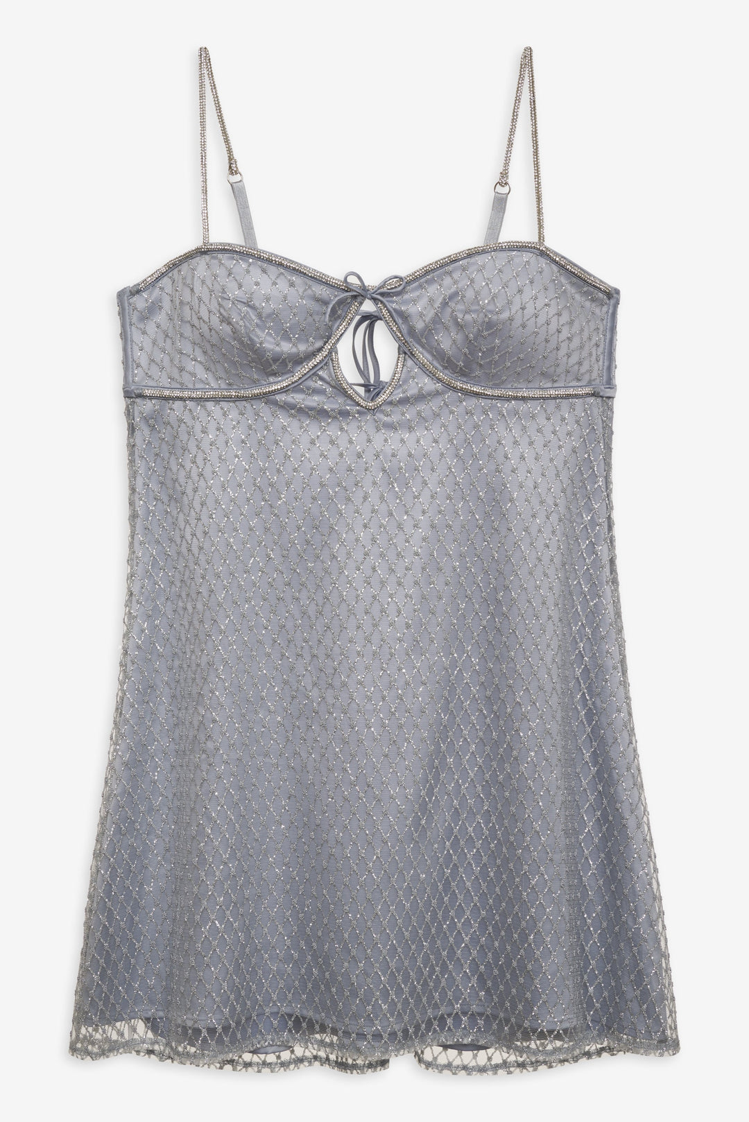 Glitter Slip Dress — Silver - Image 4